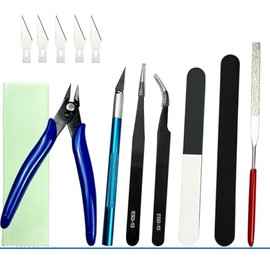 YONGDING Model Tool Set, Gundam Model Tool Set, For Standing Up Gundam Models, Beginner Tool Set, Plastic Model Tools, Craft Tools, Multi-purpose, For Beginners, Storage Case (Set of 9)