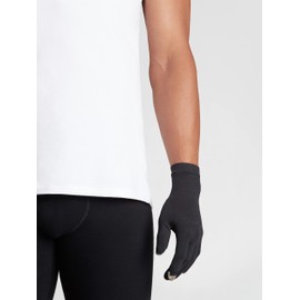 Tommie Copper Core Compression Full Finger Gloves, Unisex, 4D Stretch, Sweat Wicking Gloves for Hand Swelling & Joint Support- Black - X-Large