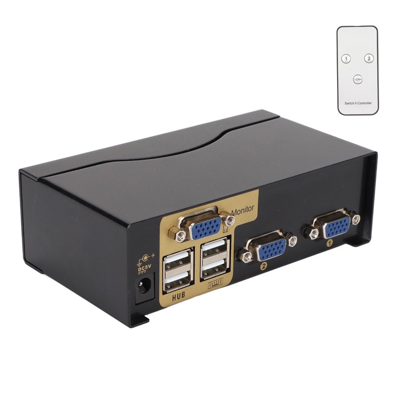 2 In 1 Out VGA KVM Switch 4 USB Port