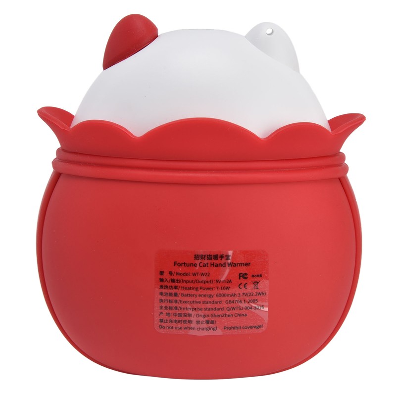 Electric Hand Warmer USB Rechargeable Double Sided Portable Lucky Cat