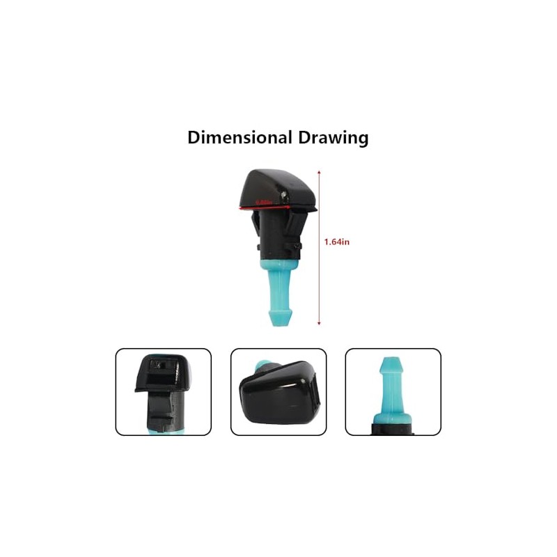 2PCS Front Windshield Washer Spray Nozzles - Compatible with 2011-2014