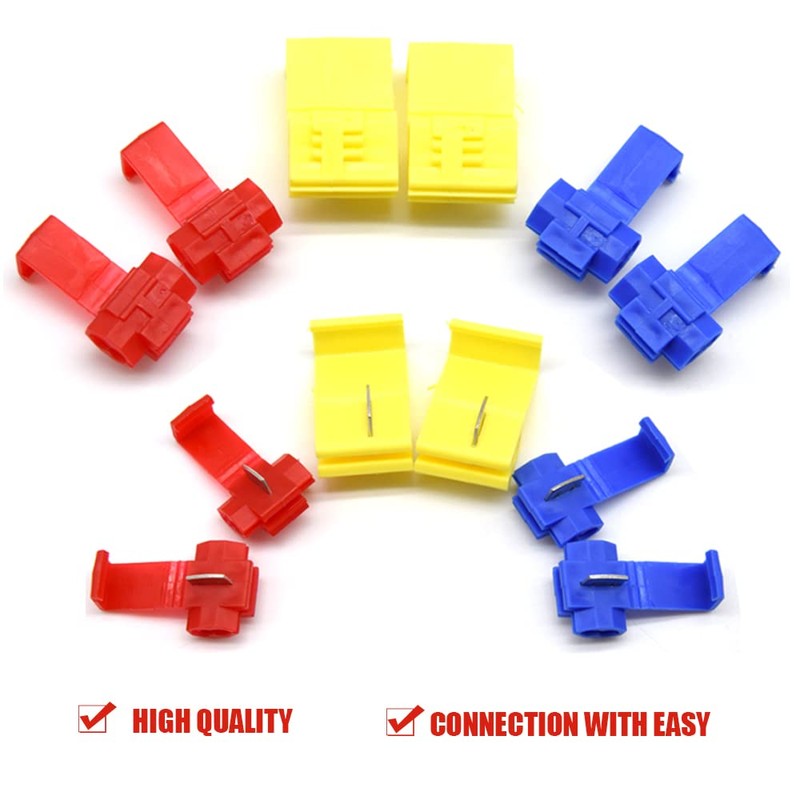 Hocansen 100 Pieces Lock Wire Connectors Quick Splice Snap Connectors（Colour/N2J)