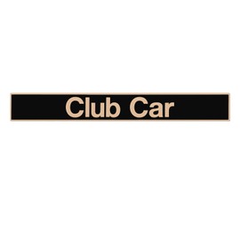 Drive-up Golf Cart Name Plate for Club Car DS and Carryall Models Decal Black Gold-18" X 2.24"