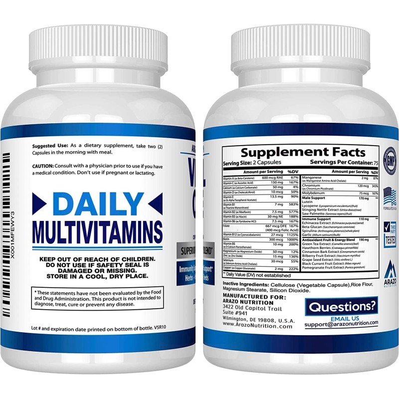 Multivitamínico para hombres, apoya la próstata, la visión y el