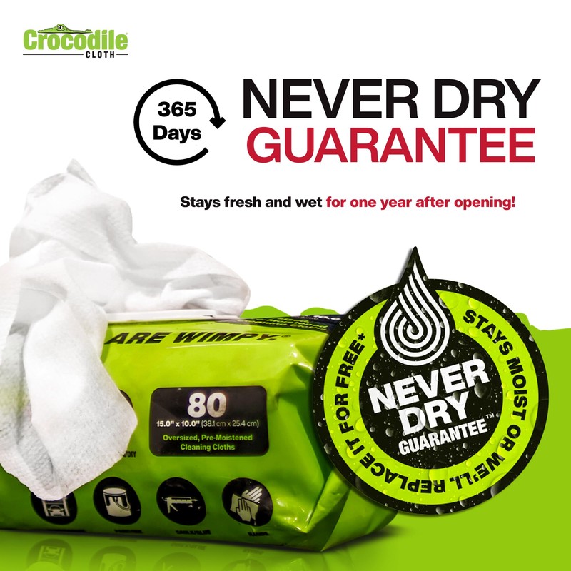 Crocodile Cloth PowerScrub - 80 Dual Surfaced Cloths, 10in X
