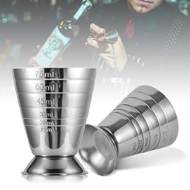 Stainless Steel Measuring Cup, 75 ml Cocktail Jigger Spirit Measure Cup, Double MeasuringJigge for Bar Party Wine Cocktail Drink Shaker
