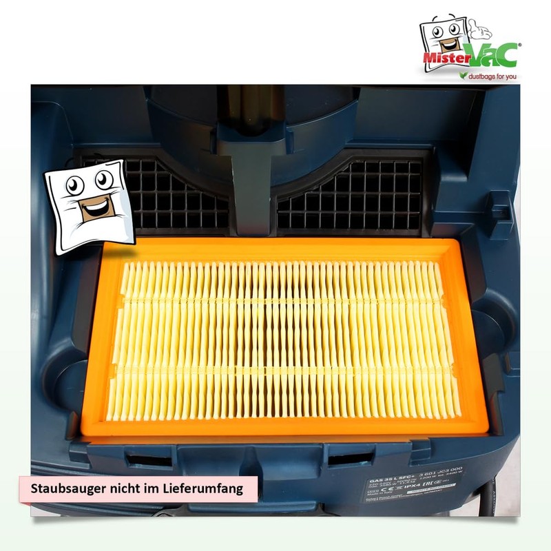 MisterVac Lamellar Filter Replacement Filter Compatible with Bosch Gas 35