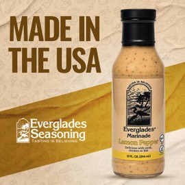 Everglades Lemon Pepper – Bold Blend of Spices & Peppers for Grilling, Broiling & Baking – Flavorful Marinade for Beef, Pork, Poultry & Seafood – 12 oz Bottle