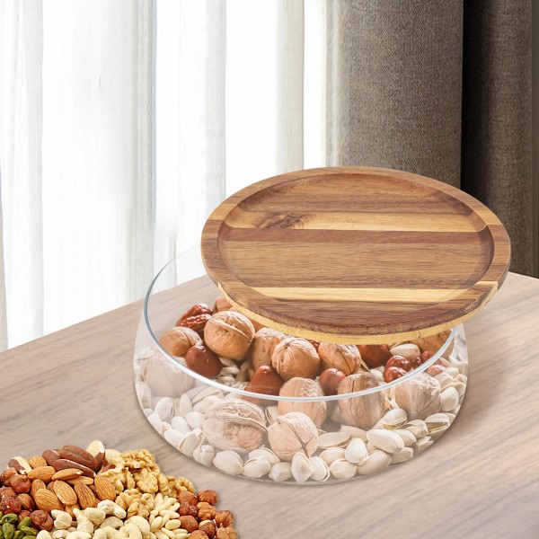 Unbranded Glass Candy Nuts Serving Storage Container Snack Tray Plates
