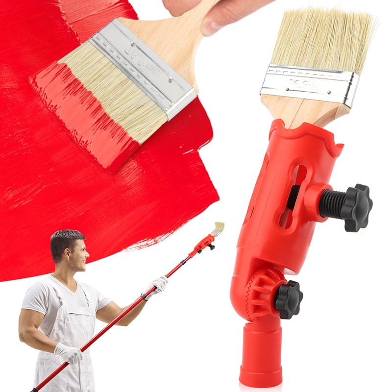 Multi-Angle Paint Brush Extender with Paint Brush, Extension Pole Attachments