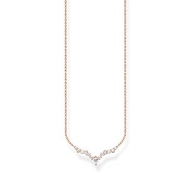 Thomas Sabo Women's Necklace Ice Crystals Rose Gold 925 Sterling Silver with Elegant 750 Rose Gold Plating, Length 45 cm, KE2172-416-14-L45V, Sterling Silver Rose Gold, Cubic Zirconia