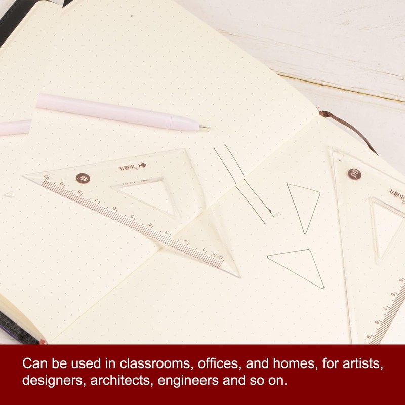 2 PCS Triangle Ruler Square Set 31cm 30/60 and 45/90