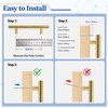 Qimoo 4 Pack Brushed Gold Cabinet Handles, 3-3/4 in Hole