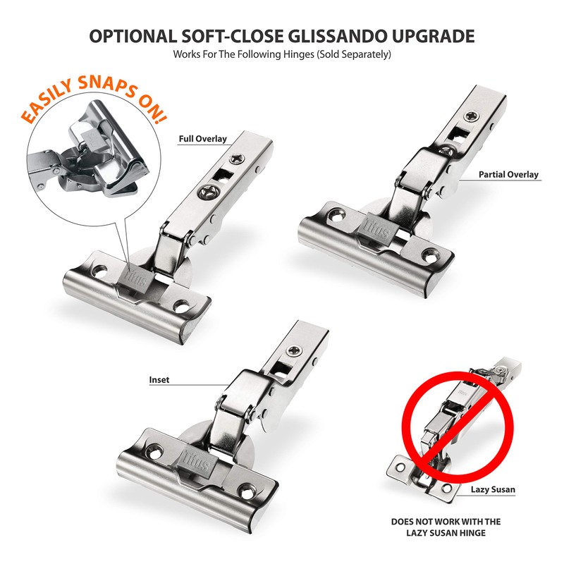 Rok Titus Kitchen Cabinet Hinge with 0mm Mounting Plate 110