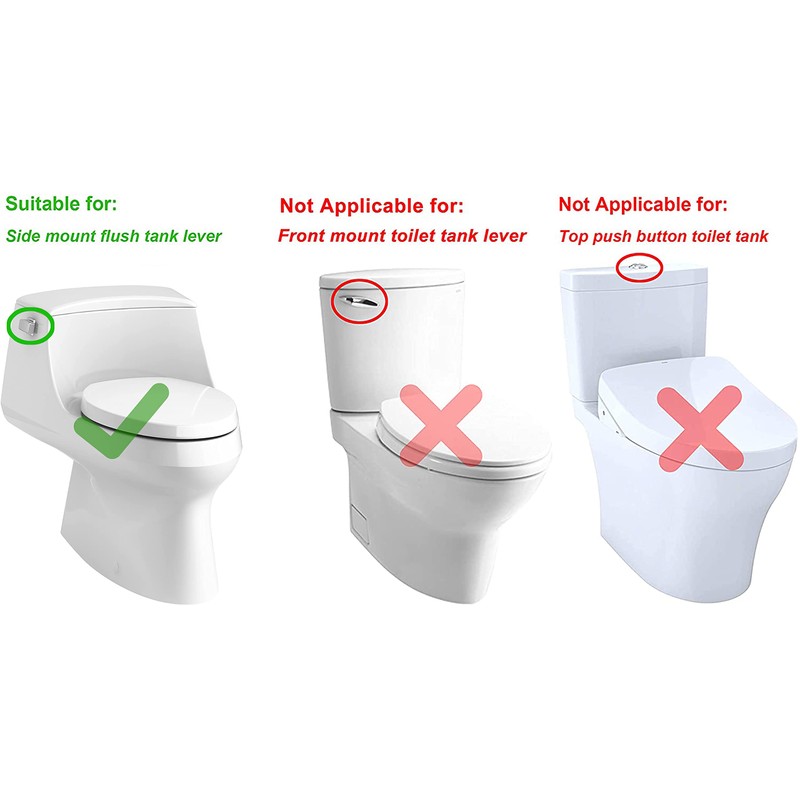 VALLVATER Toilet Flush Handle Replacement, Side Mount Extended Trip Lever