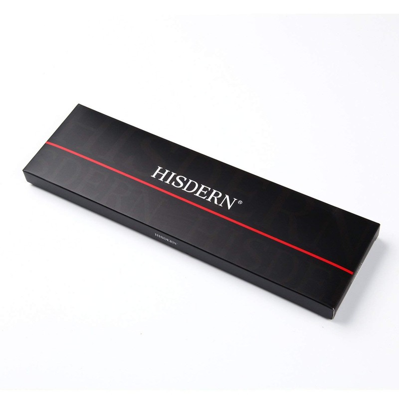 HISDERN Men's Wedding Ties and Pocket Square Tie Plaid Cufflink