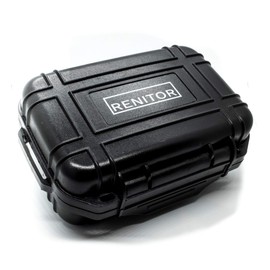 RENITOR Premium Watch Travel Case Storage Box for watch | ABS Ultimate Protection Waterproof Shockproof | Fits all Wristwatches & Smart watches up to 60mm | Cleaning Cloth Included | (1, Black)
