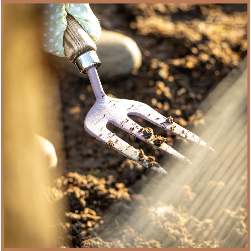 Mulch Ash Handle Garden Hand Fork High Carbon Steel Shaft