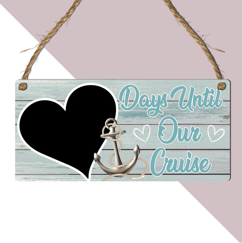 Days Until Our Cruise Countdown Sign - Fun & Stylish
