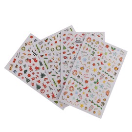 FOMIYES 2sets Paper Nail Art Stickers Christmas Nail Wraps Strips Decals for Holiday 4sheets*2