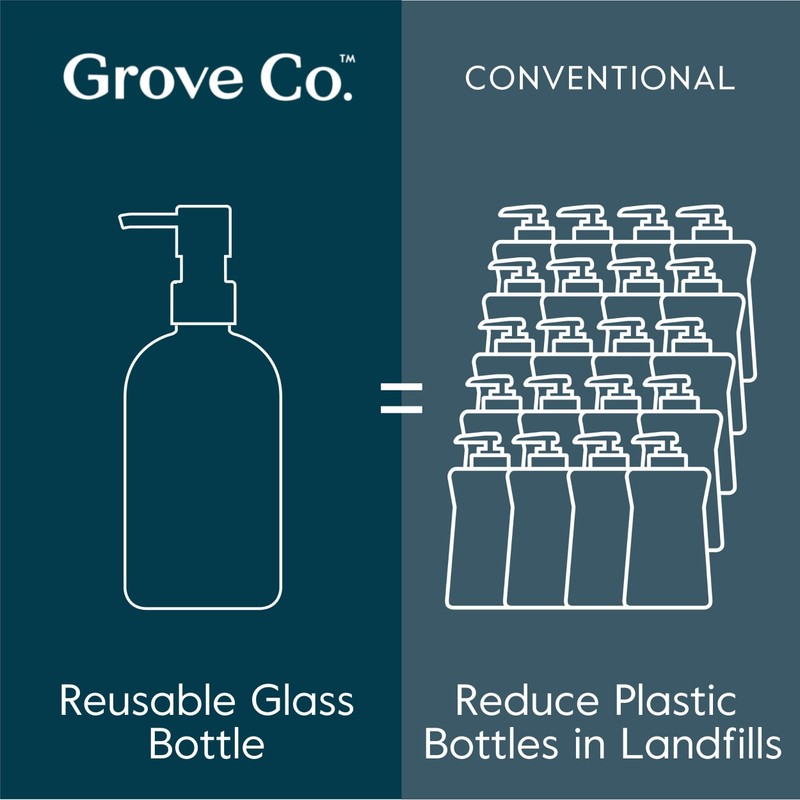 Grove Co. Foaming Soap Dispenser, 2 x Refillable Glass Bottles