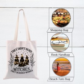 CMNIM Witchy Feminist Gifts They Didn't Burn Witches They Burned Women Tote Witch Feminism Gifts Equality Patriarchy Gifts (They Didn t Burn TE)