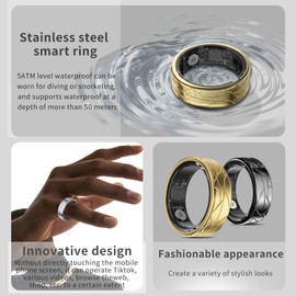 findtime Smart Ring Smart Rings for Men Women Fitness Ring Pedometer Sleep Ring Heart Rate Fitness Tracker Ring with Charging Station Sport Smart Ring Android iOS Health Ring Heart Rate Monitor