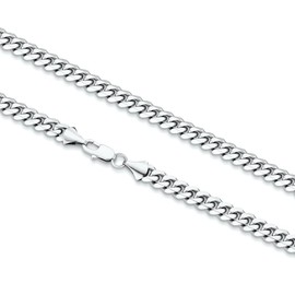 Men Sturdy Cuban Chain Necklace, 4mm, 6mm, 8mm, 18" 20" 22" 24" Length, Silver 316L Stainless Steel, Hip Hop Thick Curb Chains (6mm-Silver, 24)