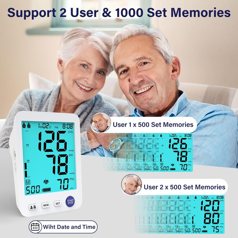 ADKING Automatic Upper Arm Blood Pressure Monitor Home Use, Large