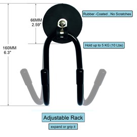 YYST Magnetic Hanger Magnetic Hook for Cowboy Hat, Hard hat, Cords,Tools,Bags,Towels, etc 2.5" Diameter Magnet - No Scratches to The Surface - W Style (2)