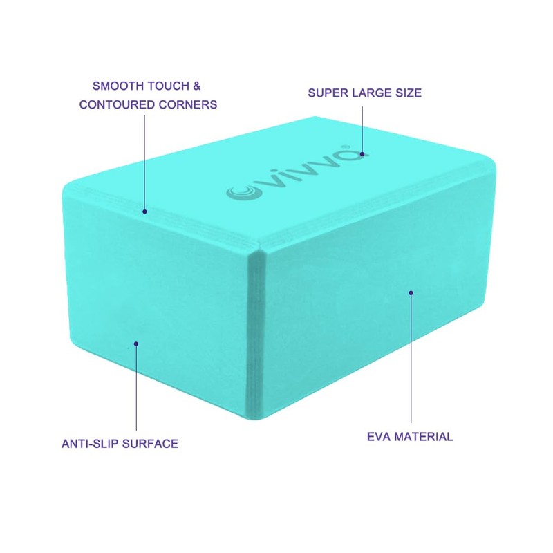 Vivva Yoga Blocks, 9"x6"x4" Yoga Blocks 2 Pack, Premium EVA