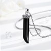 TRISHULA Italian Horn Necklaces 925 Sterling Silver Black Crystal Lucky