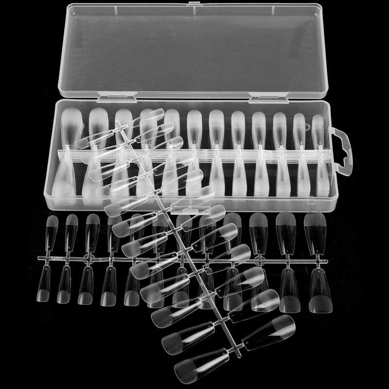 Fingooo Nail Tips, Clear, 240 Pieces, Long, Ultra Thin, Clear,