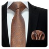 HISDERN Men's Check Dot Tie Handkerchief Wedding Party Necktie &