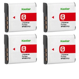 Kastar 4 Pack Battery Compatible with Sony NP-BG1 NP-FG1 BC-CSG Sony Cyber-Shot DSC-W200 DSC-W210 DSC-W215 DSC-W220 DSC-W230 DSC-W270 DSC-W275 DSC-W290 DSC-W300 DSC-W30 DSC-W35 HDR-GW55 HDR-GW77