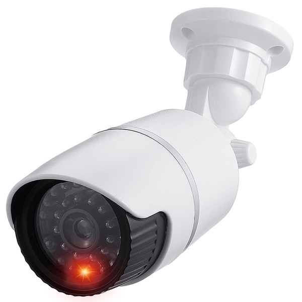 JUSTOP Dummy CCTV Camera, Fake Bullet Security Camera With Flashing