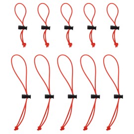 HARFINGTON 10pcs Elastic Cable Tie 5.9" 9.84" Multipurpose Extra Thick Cable Organizer Adjustable Cable Strap Toggle Tie Reusable Tangle for Home Office Travel, Red