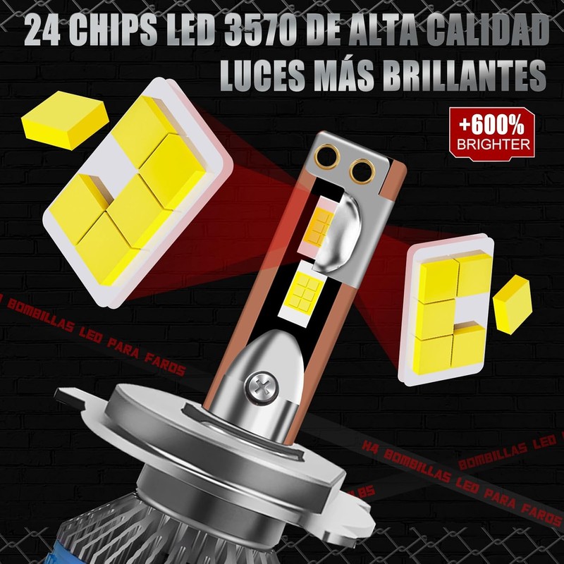 H4 HB2 9003 LED Faros para Carro, 160W 26000LM