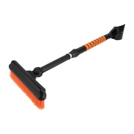 Partuto 1pc 80x11cm Universal Car Ice Scraper Brush with Broom - SUV Snow Frost Remover for Car Truck RV Windscreen Side Window Anti Crash - Plastic Orange Snow Shoveling Defrost Clearing