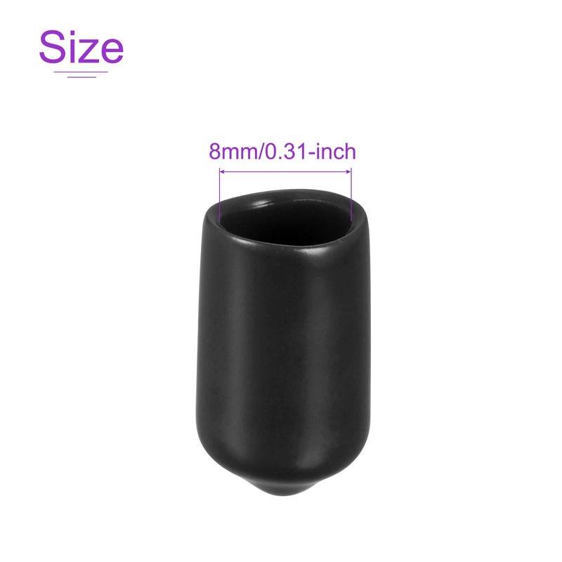DMiotech 20pcs 8mm Inner Diameter Black Screw Protector Rubber End