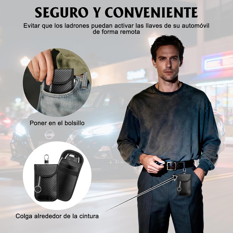 2 Pack Bolsa Faraday para Llaves de Coche, Funda de