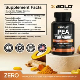 X Gold Health Palmitoiletanolamida 600mg + Curcuma 120 Caps