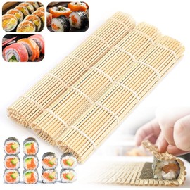 topolenashop Set of 12 Natural Bamboo Sushi Rolling Mats 69758