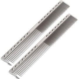Peine para Peinar, 2 Piezas Peine para Cortar el Cabello de Acero Inoxidable Profesional Peine para Peluqueria Herramienta de Peinado para Todo Tipo de Cabello Peine (Plata)