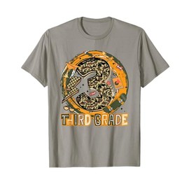 Retro Third Grade Dude First Day Of School Camo Boy Kids T-Shirt