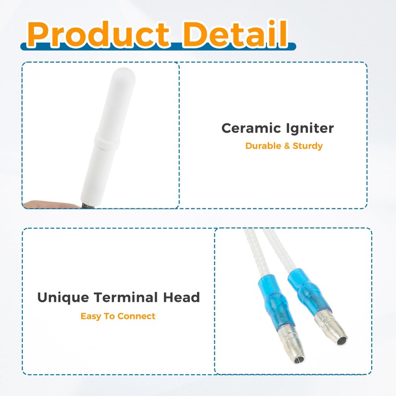 MOOTVGOO 120V Ceramic Hot Rod Igniter, Grill Ceramic Igniter Replacement