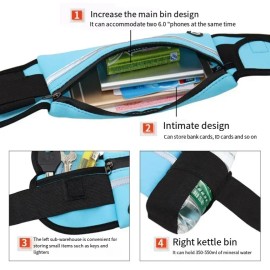 Running Belt Waist Pack, Adjustable Sports Fanny Pack Phone Holder for Running, Jogging, Cycling & Gym, Unisex for Men & Women