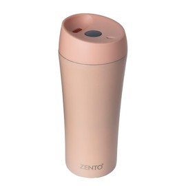 Zento Stainless Steel Vacuum Tumbler–350ml for Coffee, Tea or Water, BPA-Free, Thermo-Shield Technology, Cold for 24 Hours & Hot for 12 Hours, Reusable Drinking Tumbler, Multi-Purpose Use (Peach)