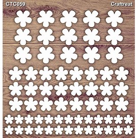 CrafTreat Laser Cut Chipboard Embellishments for Scrapbooking Mixed Media and Crafting - Flower 5 - Size: 5.5X6 Inches - Flower Embellishments for Card Making