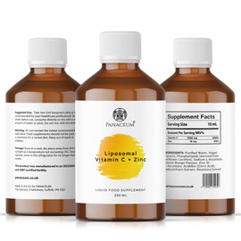 Pure Liposomal Vitamin C & Zinc | 250ml Liquid Antioxidant Immune Booster | Liver Skin Iron Absorption Support | Increase Energy | Reduce Tiredness Vegan Gluten Soy Alkohol Free | UK Brand